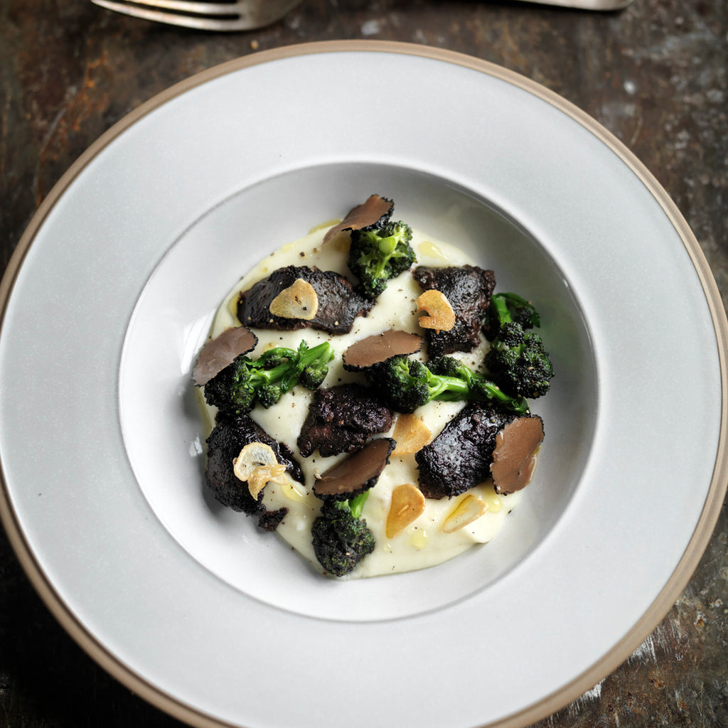 Sturgeon Livers with Pomme Puree